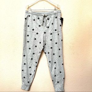 Lucky Brand Grey Star Print Jogger Sweatpants NWT B8/12